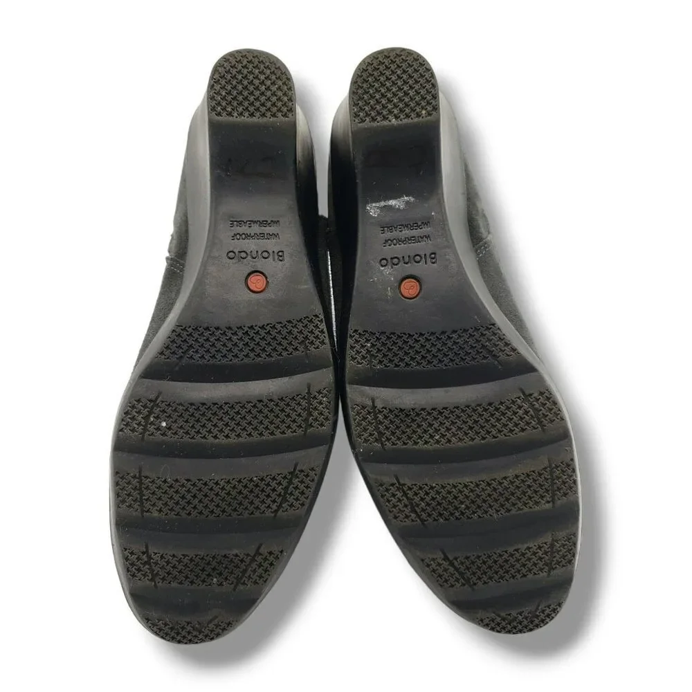 Blondo Lacey Wedge Bootie Womens‎ 7.5 Gray Waterproof Suede B5213-3